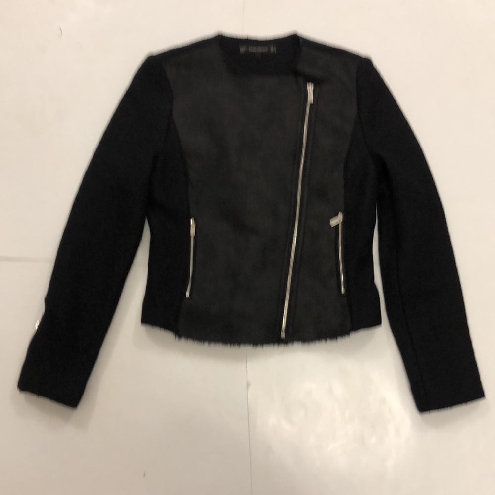 Zara Trafaluc S Jacket Black Moto 2 Zipper Pocket Closure Long Sleeve Excellent - Picture 2 of 12